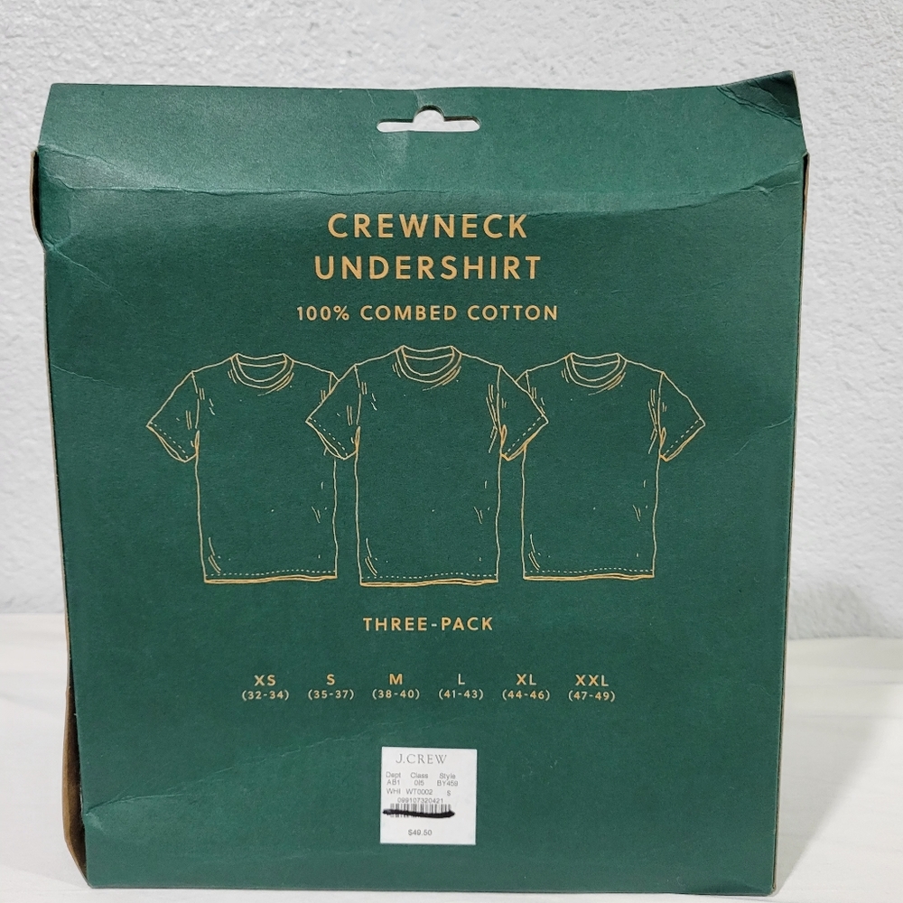 New J Crew Crewneck undershirts three-pack BY459 White T-shirts - Picture 7 of 9